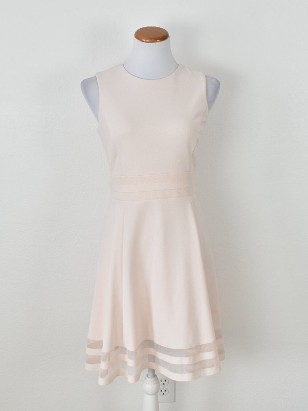 Calvin Klein Mesh Stripe A-Line Fit and Flare Dress - 8P